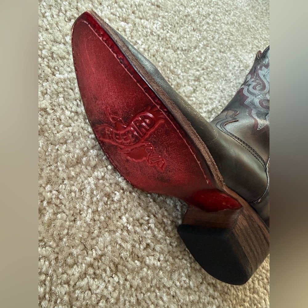 freebird Brown Leather Western Heeled Boots - Picture 5 of 8
